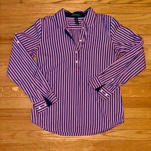 Lauren by Ralph Lauren Pink and Blue Striped women’s Shirt